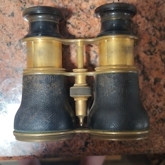 Antique Sportiere Leather Embossed Opera Glasses - Picture 2 of 3